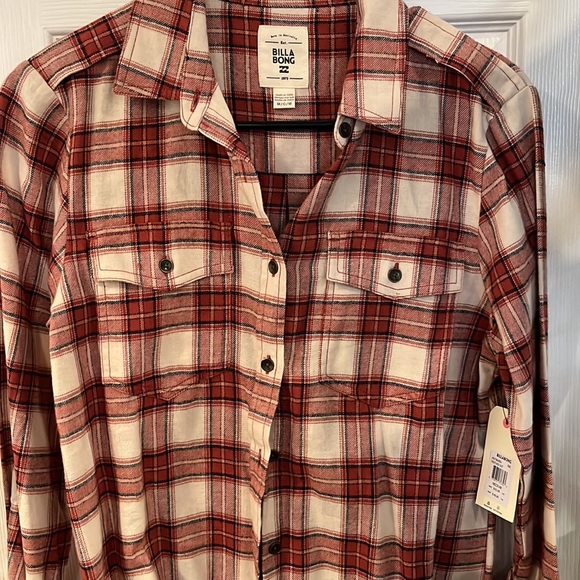 NWT Billabong women’s plaid flannel size medium - Picture 4 of 7